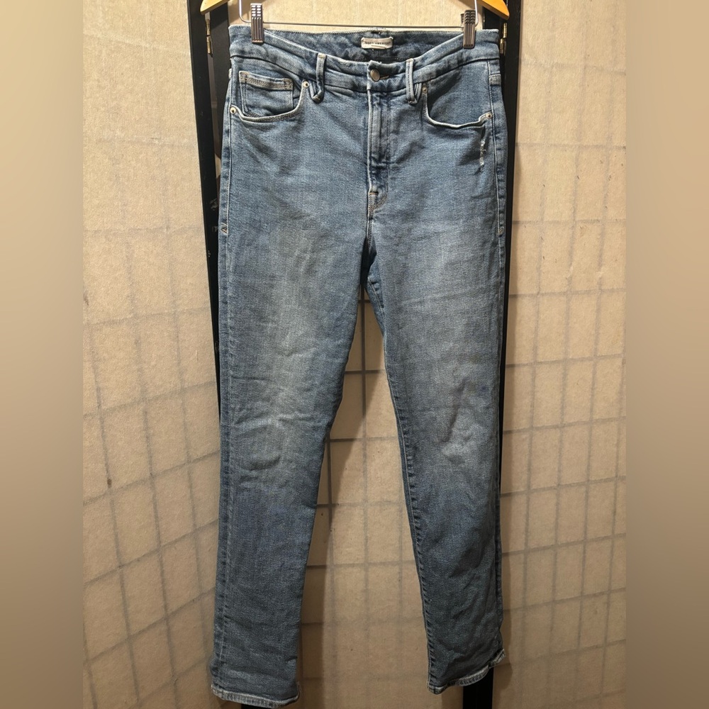 GOOD AMERICAN Good Boy Straight Light Compression Jeans, Size 14/32